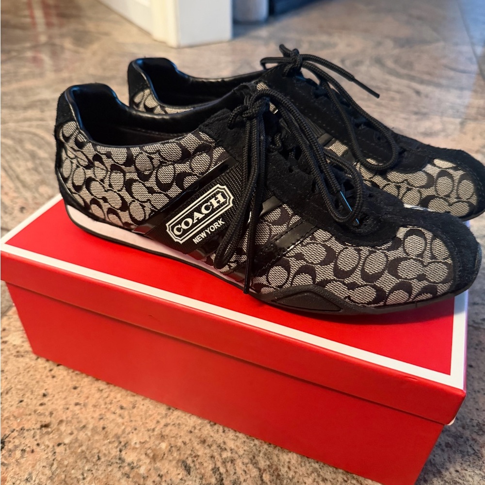 Coach Monogram Black and Gray Sneakers